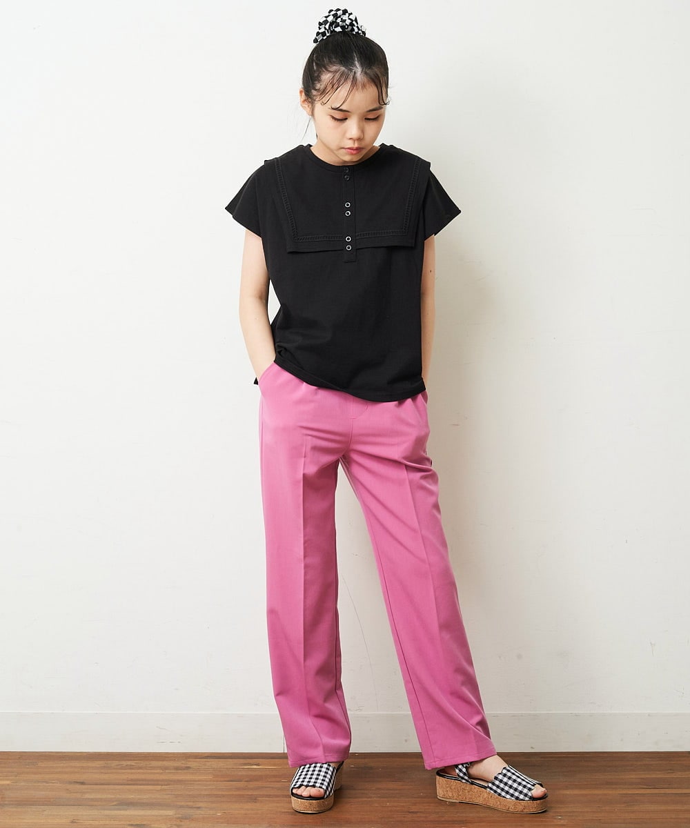 KJKGP17024 a.v.v KIDS(アー・ヴェ・ヴェ) [100-130]セーラーカラーTシャツ ライトブルー
