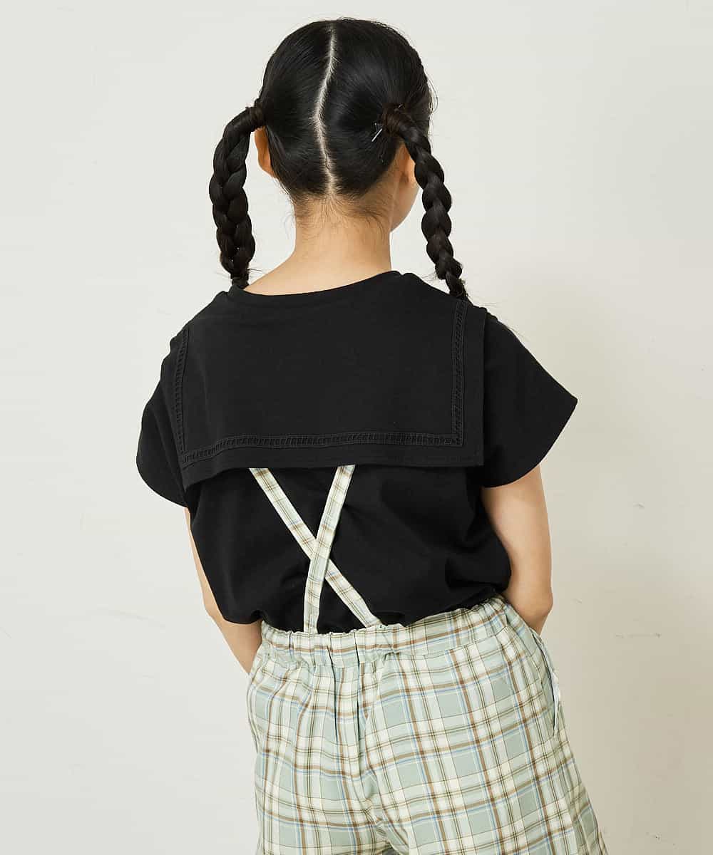 KJKGP17024 a.v.v KIDS(アー・ヴェ・ヴェ) [100-130]セーラーカラーTシャツ ライトブルー