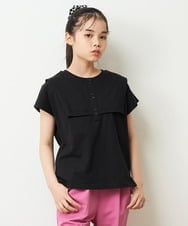 KJKGP17024 a.v.v KIDS(アー・ヴェ・ヴェ) [100-130]セーラーカラーTシャツ ブラック