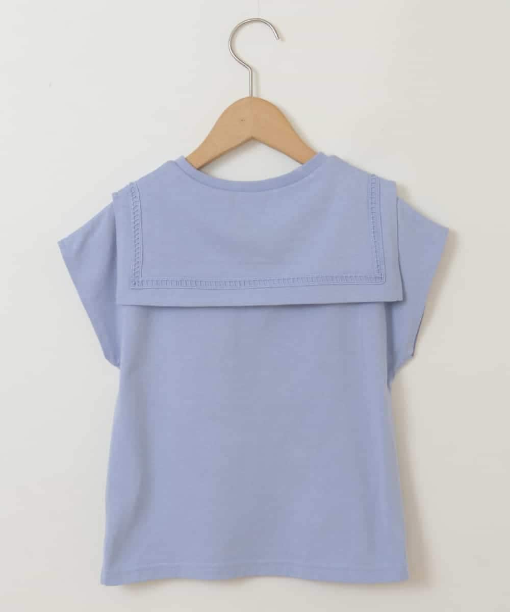 KJKGP17024 a.v.v KIDS(アー・ヴェ・ヴェ) [100-130]セーラーカラーTシャツ ライトブルー