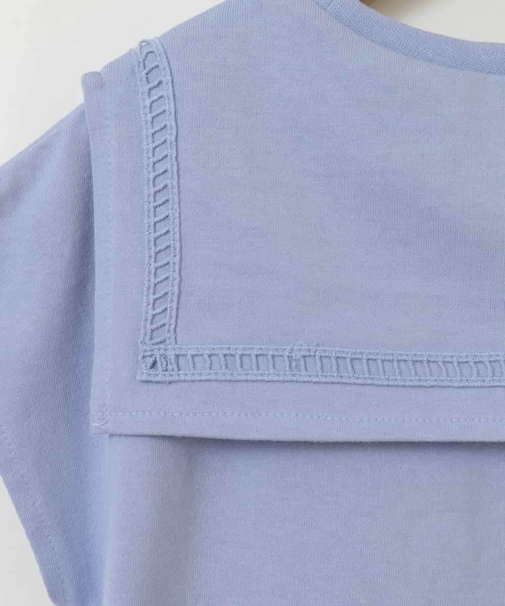 KJKGP17024 a.v.v KIDS(アー・ヴェ・ヴェ) [100-130]セーラーカラーTシャツ ライトブルー