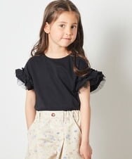 KJKGS01016 a.v.v KIDS(アー・ヴェ・ヴェ) [100-130]フリルスリーブＴシャツ ピンク