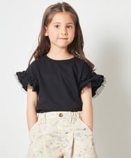 KJKGS01016 a.v.v KIDS(アー・ヴェ・ヴェ) [100-130]フリルスリーブＴシャツ ピンク