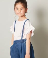 KJKGS01016 a.v.v KIDS(アー・ヴェ・ヴェ) [100-130]フリルスリーブＴシャツ ピンク