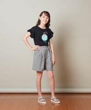 KJKGS03019 a.v.v KIDS(アー・ヴェ・ヴェ) [100-130]フリルスリーブスパンコールＴシャツ パープル