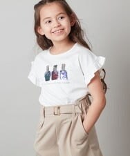 KJKGS03019 a.v.v KIDS(アー・ヴェ・ヴェ) [100-130]フリルスリーブスパンコールＴシャツ パープル