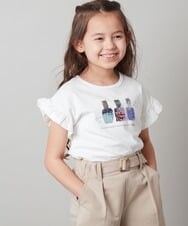 KJKGS03019 a.v.v KIDS(アー・ヴェ・ヴェ) [100-130]フリルスリーブスパンコールＴシャツ パープル