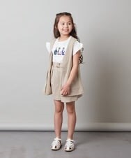 KJKGS03019 a.v.v KIDS(アー・ヴェ・ヴェ) [100-130]フリルスリーブスパンコールＴシャツ パープル