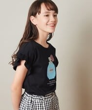 KJKGS03019 a.v.v KIDS(アー・ヴェ・ヴェ) [100-130]フリルスリーブスパンコールＴシャツ パープル