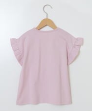 KJKGS03019 a.v.v KIDS(アー・ヴェ・ヴェ) [100-130]フリルスリーブスパンコールＴシャツ ピンク