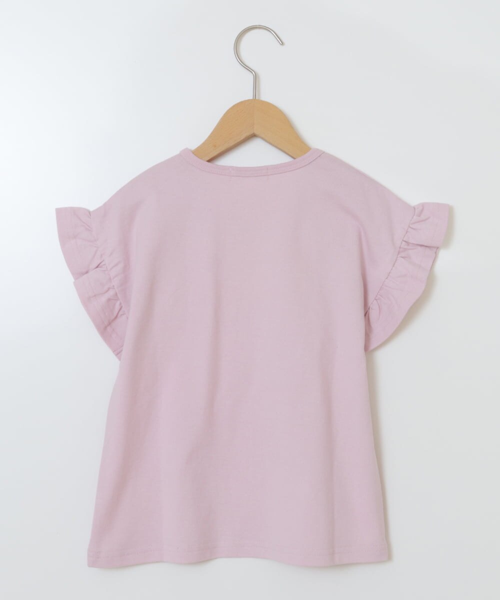 KJKGS03019 a.v.v KIDS(アー・ヴェ・ヴェ) [100-130]フリルスリーブスパンコールＴシャツ ピンク