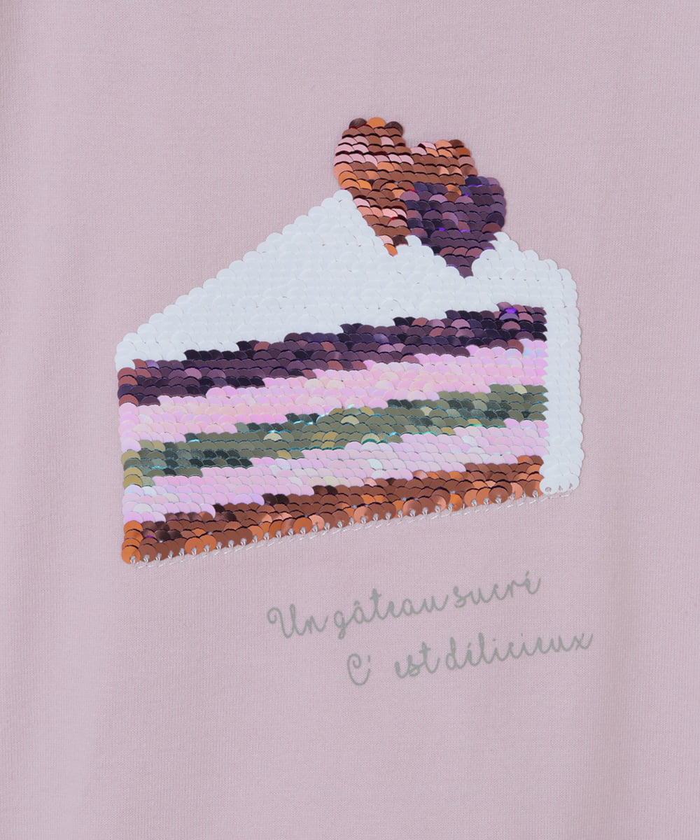 KJKGS03019 a.v.v KIDS(アー・ヴェ・ヴェ) [100-130]フリルスリーブスパンコールＴシャツ ピンク