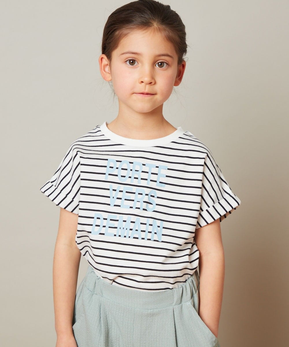 KJKGS04019 a.v.v KIDS(アー・ヴェ・ヴェ) [100-130]ロゴアソートＴシャツ ボーダー