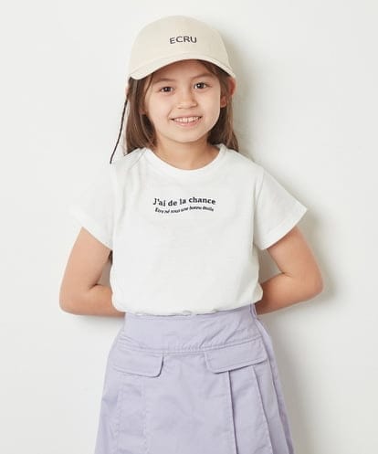 KJKGS06019 a.v.v KIDS [100-130]ロゴ刺繍Ｔシャツ