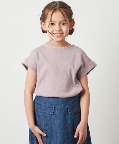 KJKGS09019 a.v.v KIDS [100-130]バックリボンカットソー