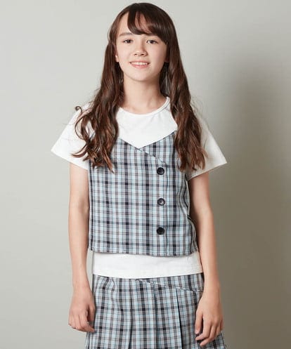 KJKGS12029 a.v.v KIDS [100-130]【セットアップ対応】キャミドッキングトップス
