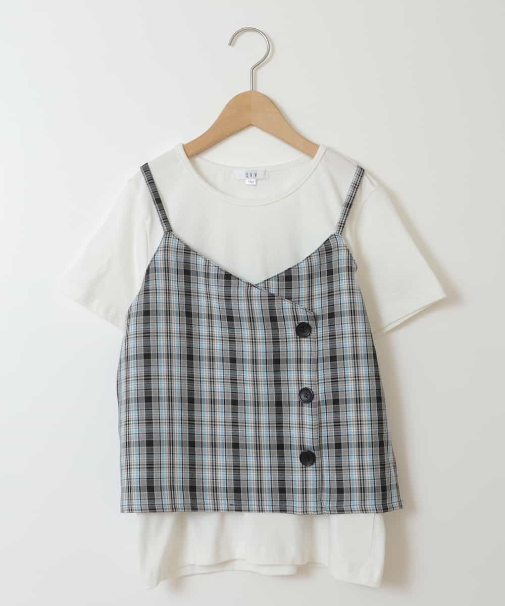 KJKGS12029 a.v.v KIDS(アー・ヴェ・ヴェ) [100-130]【セットアップ対応】キャミドッキングトップス ブラック