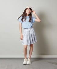 KJKGS13019 a.v.v KIDS(アー・ヴェ・ヴェ) [100-130]タイダイ風グラデーションロゴTシャツ ホワイト