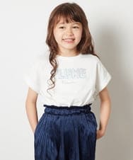 KJKGS13019 a.v.v KIDS(アー・ヴェ・ヴェ) [100-130]タイダイ風グラデーションロゴTシャツ ホワイト