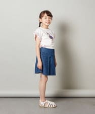 KJKGS14019 a.v.v KIDS(アー・ヴェ・ヴェ) [100-130]袖フリルスパンコールＴシャツ ラベンダー