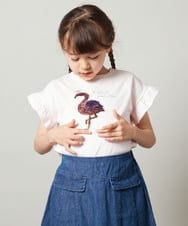 KJKGS14019 a.v.v KIDS(アー・ヴェ・ヴェ) [100-130]袖フリルスパンコールＴシャツ ラベンダー