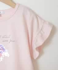 KJKGS14019 a.v.v KIDS(アー・ヴェ・ヴェ) [100-130]袖フリルスパンコールＴシャツ ピンク