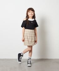 KJKGS15019 a.v.v KIDS(アー・ヴェ・ヴェ) [100-130]アシメレイヤー風Ｔシャツ ブラック