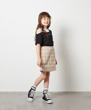 KJKGS15019 a.v.v KIDS(アー・ヴェ・ヴェ) [100-130]アシメレイヤー風Ｔシャツ ブラック