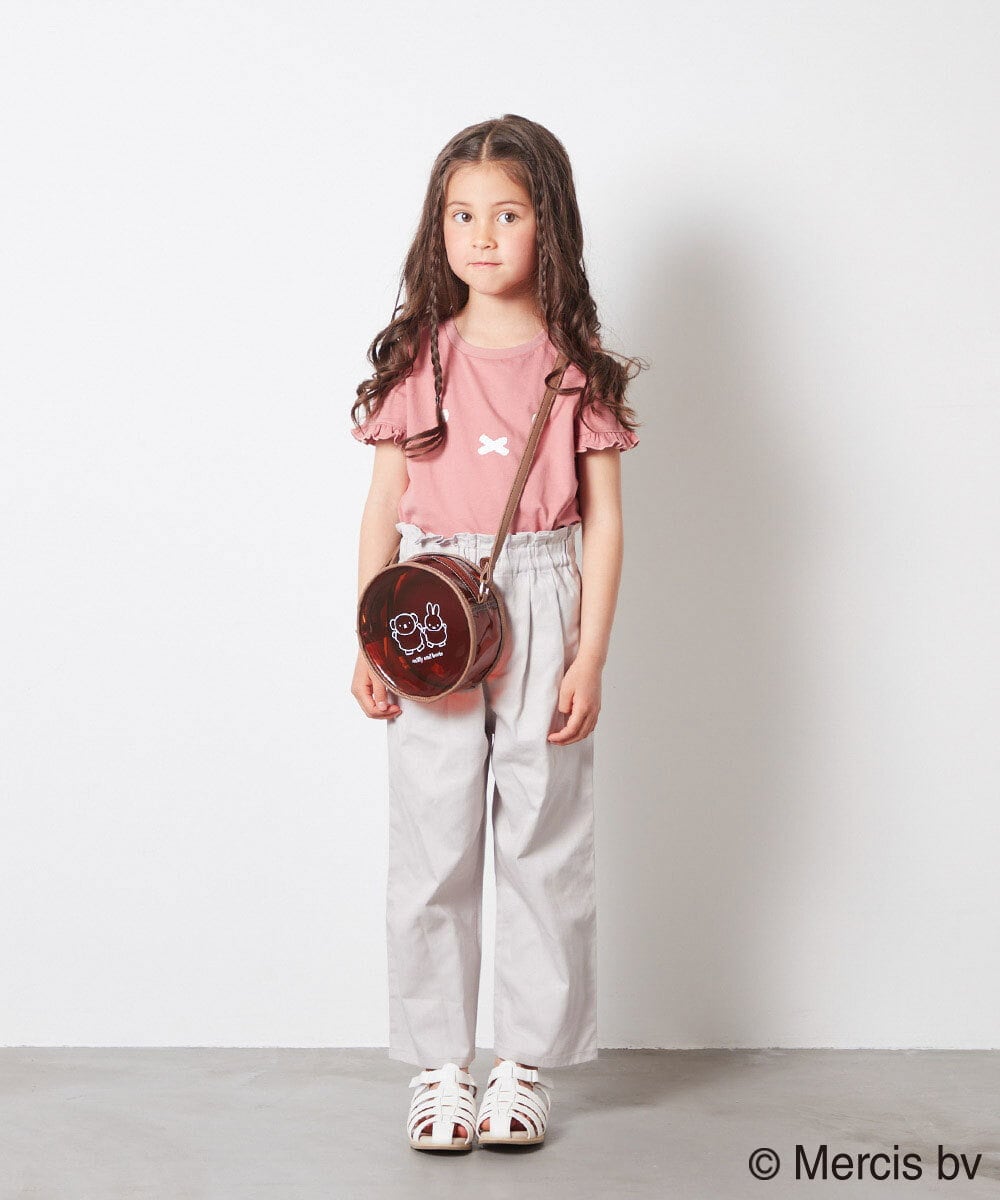 KJKGS80029 a.v.v KIDS(アー・ヴェ・ヴェ) [100-130]【ミッフィーコラボ】袖フリルオフショルTシャツ ピンク