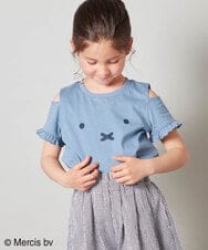 KJKGS80029 a.v.v KIDS(アー・ヴェ・ヴェ) [100-130]【ミッフィーコラボ】袖フリルオフショルTシャツ ピンク