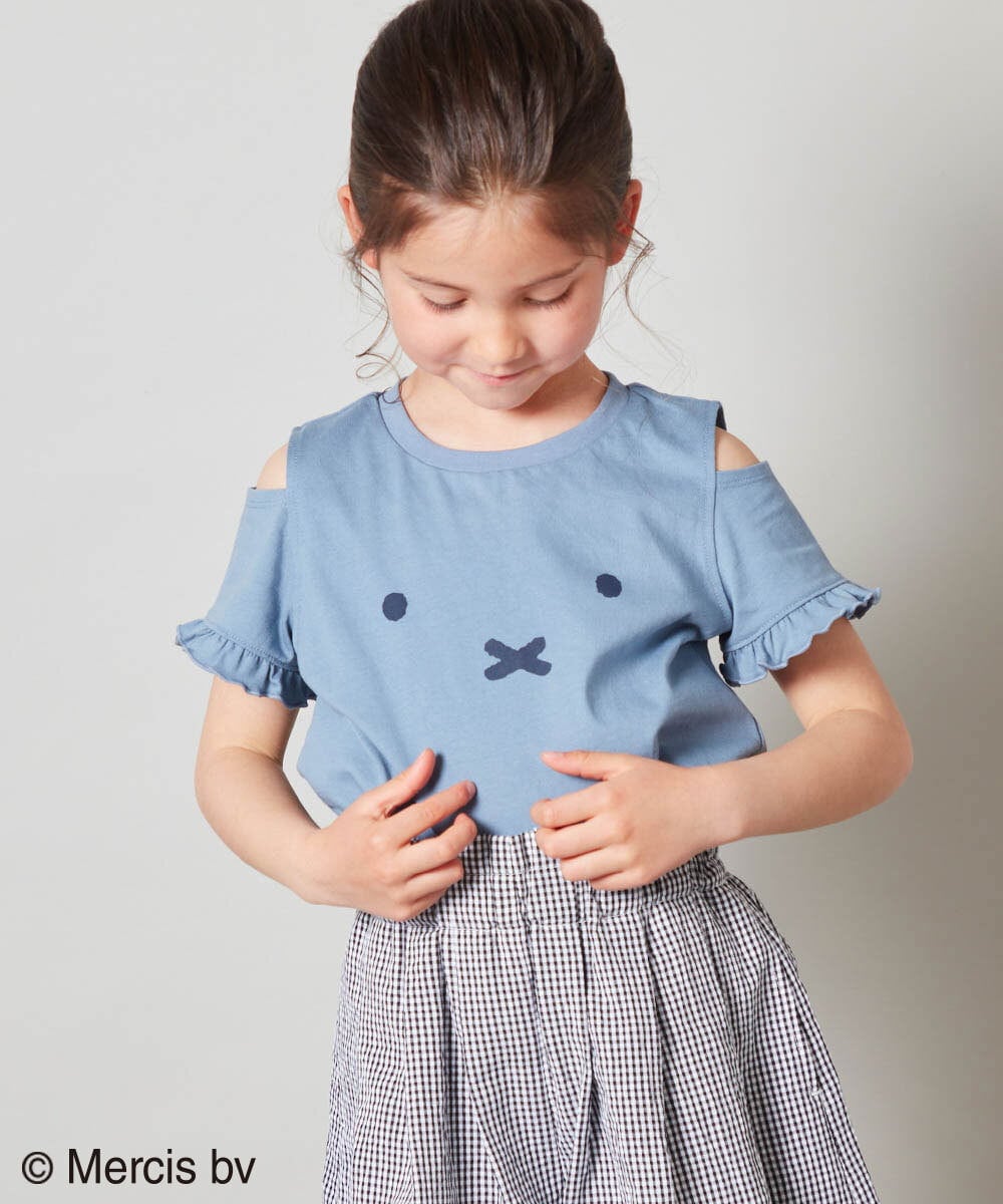 KJKGS80029 a.v.v KIDS(アー・ヴェ・ヴェ) [100-130]【ミッフィーコラボ】袖フリルオフショルTシャツ ピンク