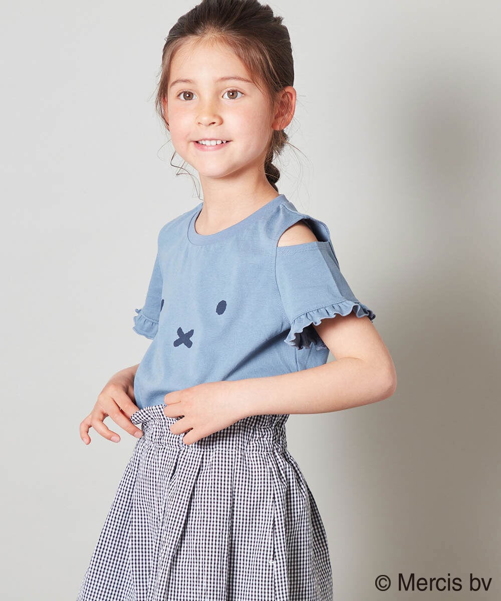 KJKGS80029 a.v.v KIDS(アー・ヴェ・ヴェ) [100-130]【ミッフィーコラボ】袖フリルオフショルTシャツ ピンク