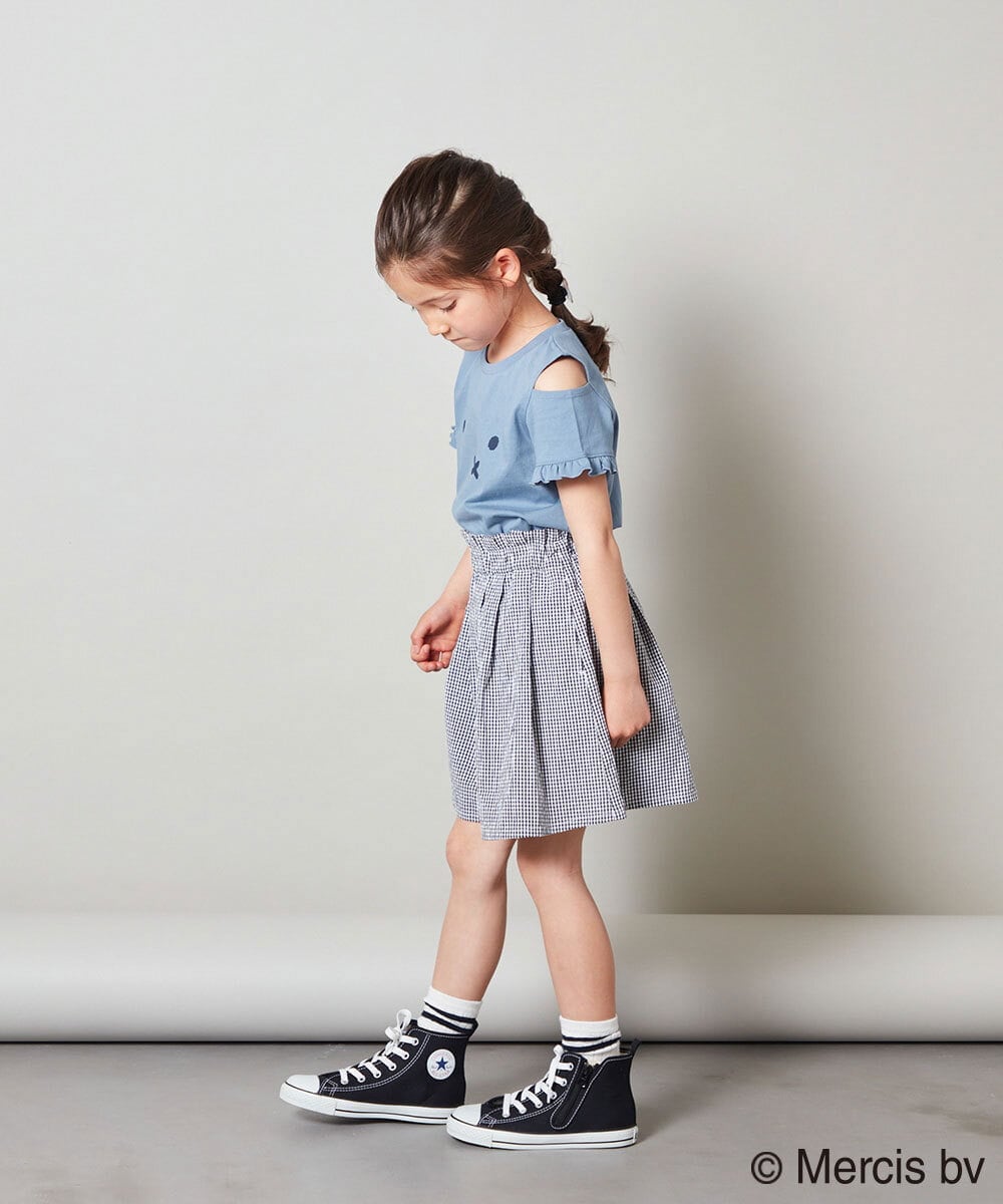 KJKGS80029 a.v.v KIDS(アー・ヴェ・ヴェ) [100-130]【ミッフィーコラボ】袖フリルオフショルTシャツ ピンク