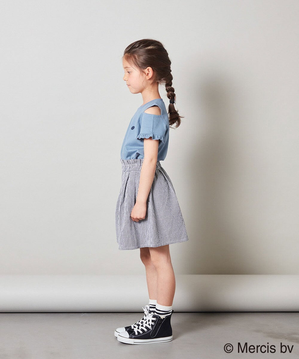 KJKGS80029 a.v.v KIDS(アー・ヴェ・ヴェ) [100-130]【ミッフィーコラボ】袖フリルオフショルTシャツ ピンク