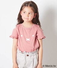 KJKGS80029 a.v.v KIDS(アー・ヴェ・ヴェ) [100-130]【ミッフィーコラボ】袖フリルオフショルTシャツ ピンク