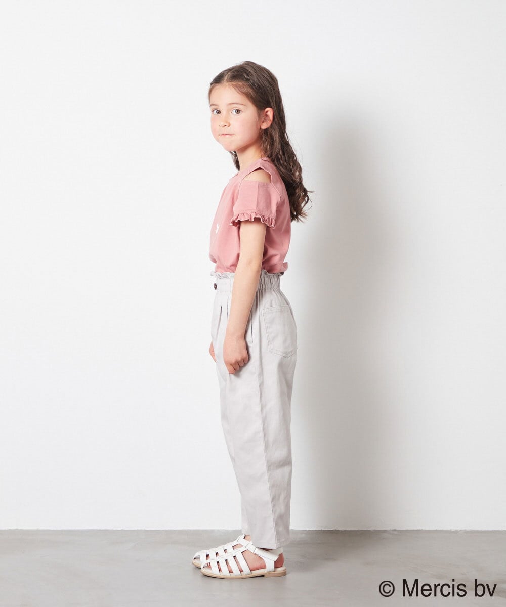 KJKGS80029 a.v.v KIDS(アー・ヴェ・ヴェ) [100-130]【ミッフィーコラボ】袖フリルオフショルTシャツ ピンク