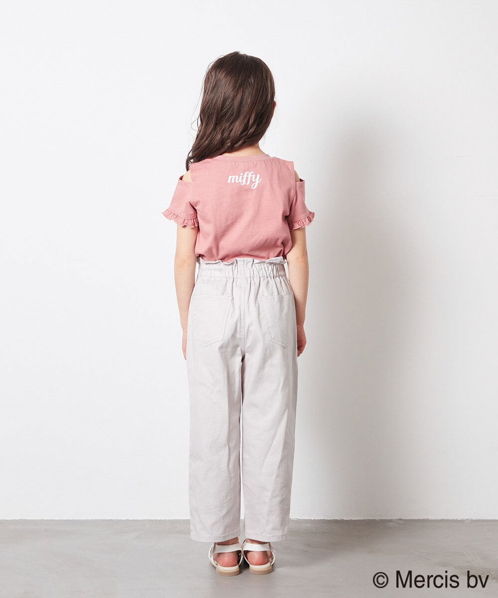 KJKGS80029 a.v.v KIDS(アー・ヴェ・ヴェ) [100-130]【ミッフィーコラボ】袖フリルオフショルTシャツ ピンク