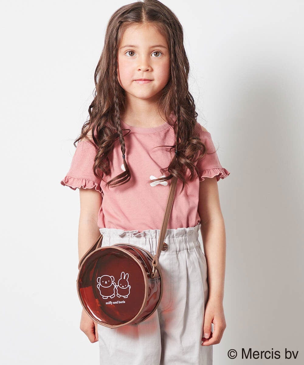 KJKGS80029 a.v.v KIDS(アー・ヴェ・ヴェ) [100-130]【ミッフィーコラボ】袖フリルオフショルTシャツ ピンク