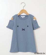KJKGS80029 a.v.v KIDS(アー・ヴェ・ヴェ) [100-130]【ミッフィーコラボ】袖フリルオフショルTシャツ ブルー