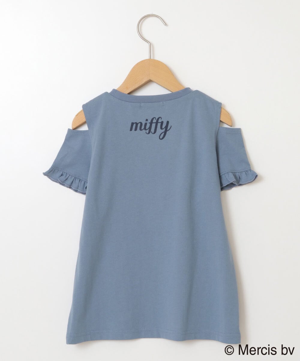 KJKGS80029 a.v.v KIDS(アー・ヴェ・ヴェ) [100-130]【ミッフィーコラボ】袖フリルオフショルTシャツ ブルー
