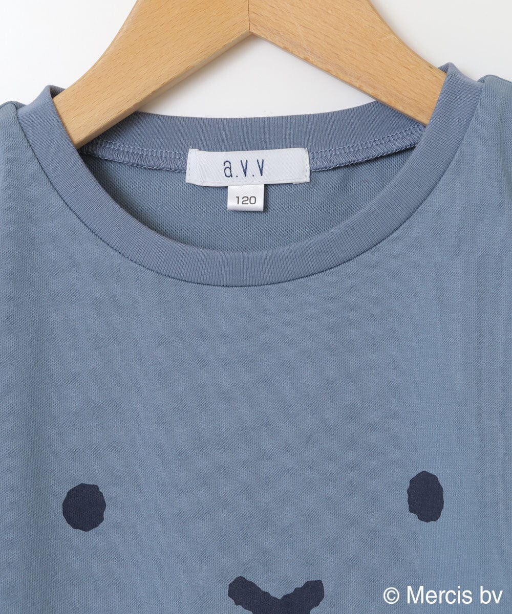 KJKGS80029 a.v.v KIDS(アー・ヴェ・ヴェ) [100-130]【ミッフィーコラボ】袖フリルオフショルTシャツ ブルー