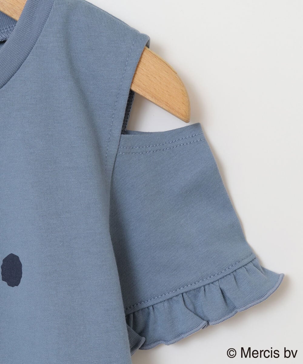 KJKGS80029 a.v.v KIDS(アー・ヴェ・ヴェ) [100-130]【ミッフィーコラボ】袖フリルオフショルTシャツ ブルー