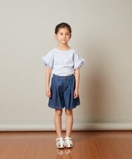 KJKGT01019 a.v.v KIDS(アー・ヴェ・ヴェ) [140-150]フリルスリーブＴシャツ ブラック