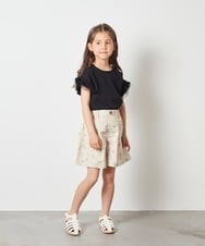 KJKGT01019 a.v.v KIDS(アー・ヴェ・ヴェ) [140-150]フリルスリーブＴシャツ ブラック