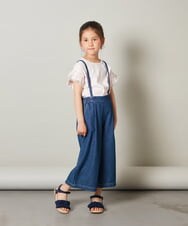 KJKGT01019 a.v.v KIDS(アー・ヴェ・ヴェ) [140-150]フリルスリーブＴシャツ ブラック