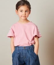 KJKGT02019 a.v.v KIDS(アー・ヴェ・ヴェ) [140-150]レースアップリボンスリーブＴシャツ ライトブルー