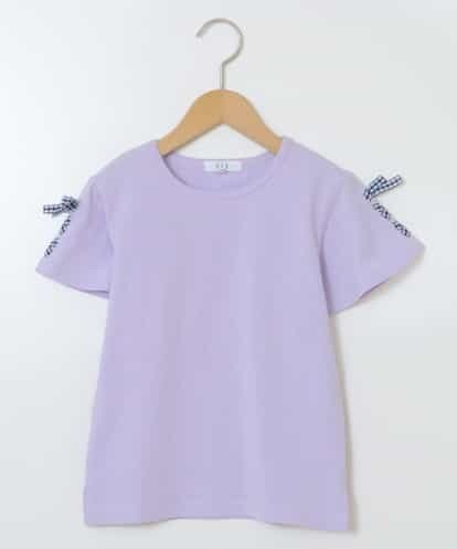 KJKGT02019 a.v.v KIDS [140-150]レースアップリボンスリーブＴシャツ