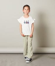 KJKGT03024 a.v.v KIDS(アー・ヴェ・ヴェ) [140-150]フリルスリーブスパンコールＴシャツ ブラック