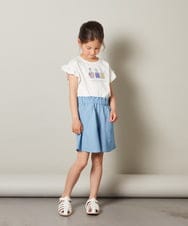 KJKGT03024 a.v.v KIDS(アー・ヴェ・ヴェ) [140-150]フリルスリーブスパンコールＴシャツ ブラック