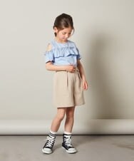 KJKGT05024 a.v.v KIDS(アー・ヴェ・ヴェ) [140-150]フリルオフショルＴシャツ ライトブルー